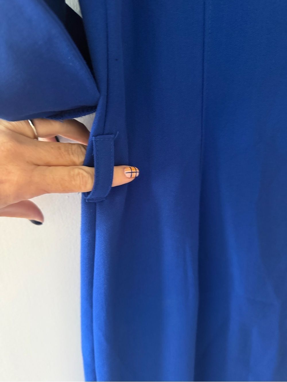 Sharagano Royal Cobalt Blue Zip Front Utility Safari Dress Size 10 - Picture 5 of 5